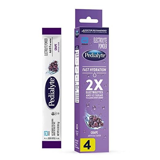 Pedialyte Fast Hydration Grape Electrolyte Powder 0.3 oz Packets, 4 count