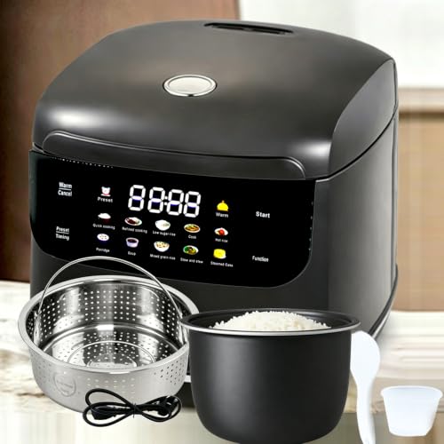 Stainless Steel Low Carb Rice Cooker,2 Quart 6 Cups Cooked/3 Cups Uncooked