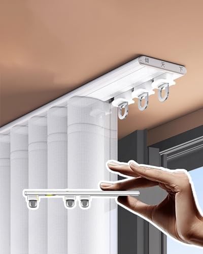 Extra Thin Ceiling Mount Curtain Track 4.9mm - Low Profile Window Rails for Drapes, Room Dividers, Ideal for Kitchen, Bathroom, Bedroom (6m/18ft)