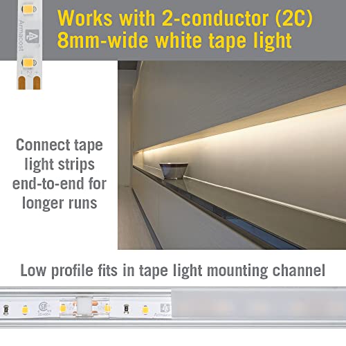 Image of Armacost Lighting SureLock Pro White /Single Color LED Tape to Tape Channel Connector - 4 Pack, 560020
