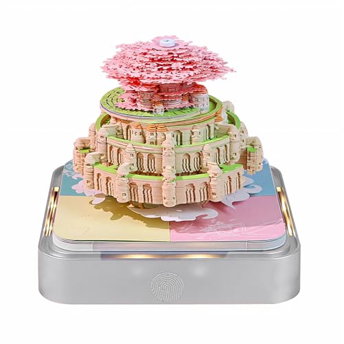 ELEOPTION 2026卓上カレンダー マジックキャッスル 3D メモパッド ノンスティック付箋 ライトとペンホルダー付き ウィークリーカレンダー 学校 オフィス ホーム用 クリエイティブ ペーパー スカルプチャー クラフト DIY ギフト (天空の城