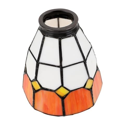 Didiseaon 1pc Stained Glass Lampshade Globe Lamp Shade Chandelier Lampshade Decoraciones para Salas De Casa Glass Light Shell Replacement Lamp Shade Bell Glass Shade E27 Simple Eggshell Cover