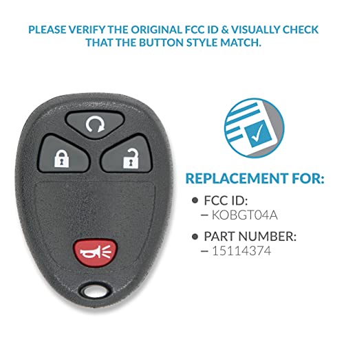 Keyless2Go Replacement For New Keyless Entry With Remote Start Car Key Fob For Select Vehicles With 15114374 Kobgt04A (2 Pack) #TOP3