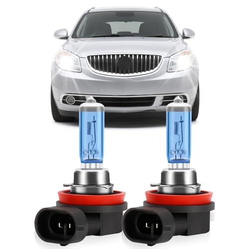 TEENRAM Halogen Headlight Bulbs Fit For Buick Verano 2012-2017 High Performance Headlights, H9 High Beam Lights, 20000LM 900% Brightness, 6000K White, Plug n Play, 2-Pack