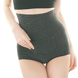 [グラモア] glamore femtech 腹巻サニタリーパンツ レディース 【日本製フェアリーサーモ生地】 ポケット付き 羽根付きナプキン対応 温活 腹巻き 深履き 秋 冬 (ブラックグレー〈ボーダー〉, L) FT0048A
