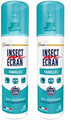 INSECT ECRAN - Anti-moustiques - Spray répulsif peau - Protection contre les piqûres de moustiques - Familles - 100 ml (Lot de 2)