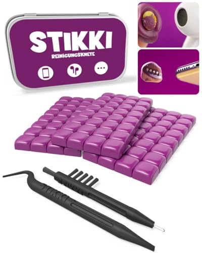 STIKKI® Cleaning Putty for Phones & Earphones – Pro Cleaning Kit for Hard-to-Reach Areas | Brushes & Charging Port Tool for USB-C & Lightning (e.g. iPhone) included | Ideal for Airpods & More