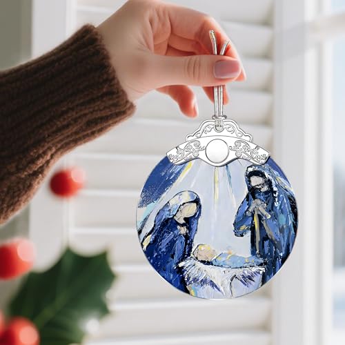 Stained Glass Christian Ornament, Nativity Christmas Ornaments, Christmas Decorations for Tree, Holiday Ornament, Christian Gifts, Religious Gifts, Gift Ideas & Xmas Gift by Jocidea - Used condition - Image 2