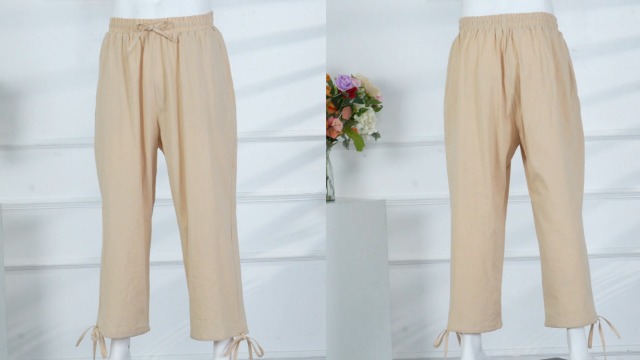 Amazon.com: COOFANDY Men's Cotton Linen Pants Elastic Waist Harem