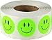 Verdes Fluorescentes Pegatinas de Cara Feliz, 19 mm 3/4 Pulgadas Etiquetas Circulares 500 Paquete