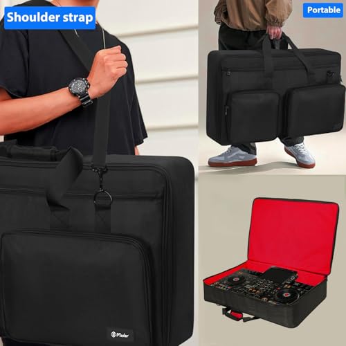 Image of GIG Master DJ Console & Controller Cover /Safety Case /Backpack for Pioneer DJ DDJ-GRV6, Heavy Padded Light Weight with Double Pocket (Black)