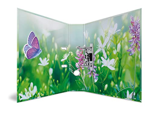 HERMA Ordner A4 Grüne Wiese, 7 cm breit, Kinder Ringordner mit Pflanzen Motiv, bunter Aktenordner mit Innendruck für Jungen und Mädchen