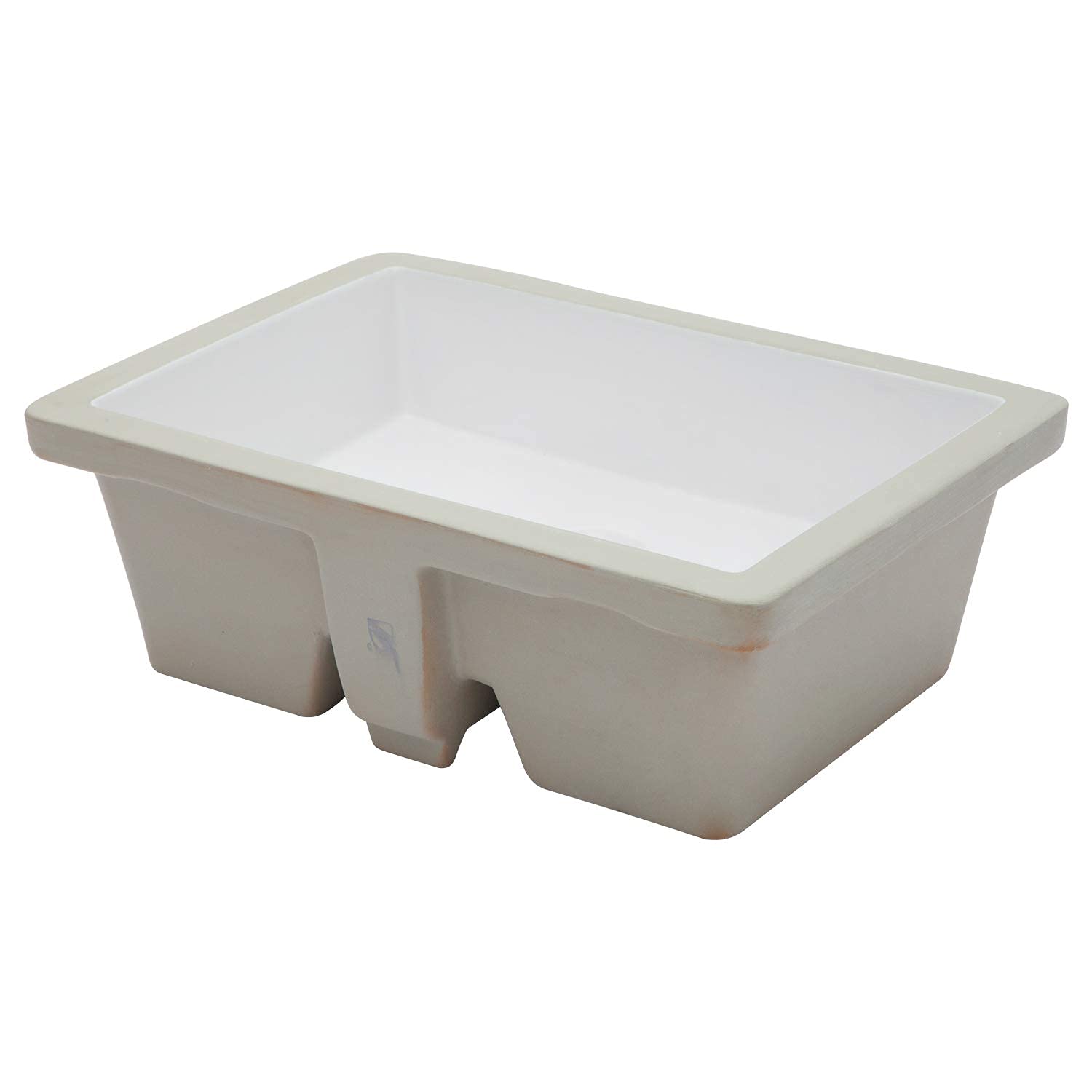 Loymey 20"x14" Undermount Vessel Sink Pure White Rectrangle Porcelain Ceramic Lavatory Vanity Bathroom Sink