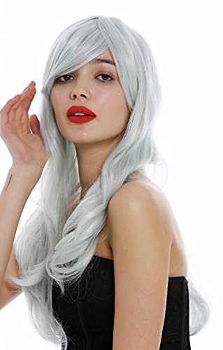 WIG ME UP - GF-W2647-G79 Lady Quality Wig Cosplay long parted slightly wavy icy gray-ish light blue Fairy - Image 2
