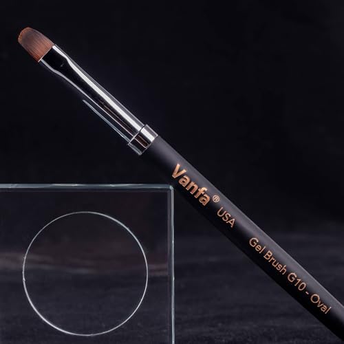 Vanfa Gel Nail Brush for Builder Gel, Polygel, HardGel, Nail Painting (G10 - Oval Head, Pack of 1)