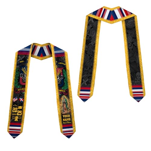 MonkeyVan Personalized Dominican Stoles for Graduation 2025, Custom Graduation Dominican Stole, Dominican Flag Graduation Sash Dominican2