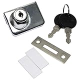 RLECS Door Double Glass Lock with Keyed Alike,Cabinet Display Showcase Glass Door Push Locks Zinc Alloy Furniture Hardware Fittings