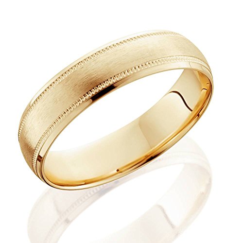 P3 POMPEII3 18K Yellow Gold Mens Brushed 6mm Wedding Band2