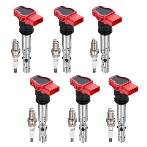 Image of 6-Pack UF483 Ignition Coils & 7092 Spark Plugs Kit Compatible with Audi A4 A4 Quattro 2002-2006, Compatible with Audi A6 A6 Quattro 2002-2004, 3.0L V6 - Replaces 06C905115M 06C905115A & more