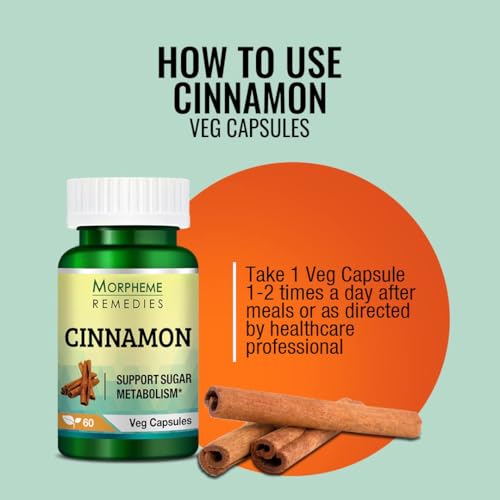 Image of Morpheme Remedies Cinnamon Extract (500 mg, 60 Veg Capsules, 1 Bottle)