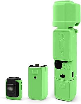 Pocket 3 Silicone Cover Compatible with DJI Osmo Pocket 3, Protective Case Lens Protector Scratch-Resistant Sleeve Skin for DJI OSMO Pocket 3 Creator Lightweight Portable Combo Accessory Green