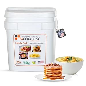 Numanna Family Pack Emergency Food Storage Bucket – 144 Servings, 20 lbs | 1-Month Survival Meal Kit for Long-Term Preparedness | Non-GMO Freeze-Dried Meals in Resealable Pouches | Healthy, Nutritious Everyday Food Supply | 25+ Year Shelf Life | Made in USA