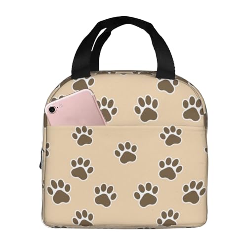弁当バッグ 保温バック 猫 犬 足跡 ランチパック 保冷バック 弁当袋 手提げバッグ お弁当入れ ピクニックバッグ ポッケト付き 大容量 軽量 防水 持ち運び便利 ピクニック 通勤 通学