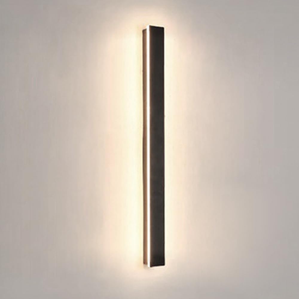 Applique murale d'extérieur à LED linéaire noire et étanche IP65