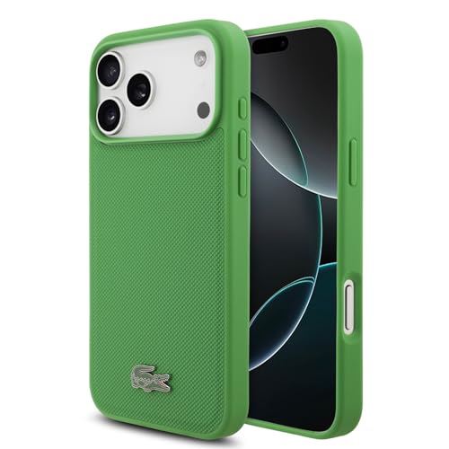 Coque iPhone 17 Pro Max Lacoste luxe en vernis Petit Pique estragon durable