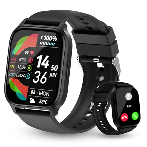 Smart Watch for Women Men, Blood Pressure Monitor Fitness Tracker, 1.85'' HD Touch Screen Pedometer, Calories, Heart Rate Sleep Monitor, IP68 Waterproof Activity Tracker Android iOS