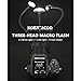 KOERTACOO Triple Head Macro Flash, 2 Xenon Lights (5600K) + 1 LED Continuous Light (6500K), with Adjustable Arms, for Insect and Plant Macro Photography, Compatible with Sony, Canon, Nikon, and Fuji.