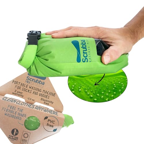 Scrubba Mini Bolsa de Lavado Ultra compacta, Ideal para Viajes,...