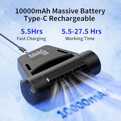 Socool 10000mAh Portable Car Fan Rechargeable Battery Powered, 4-Speed Car Seat Fans for Baby Kids Backseat Cooling, Mini Rear Headrest Neck Fan 70° Tilt Adjustment for RV Truck Van Travel by Socool fan - Used condition - Image 2