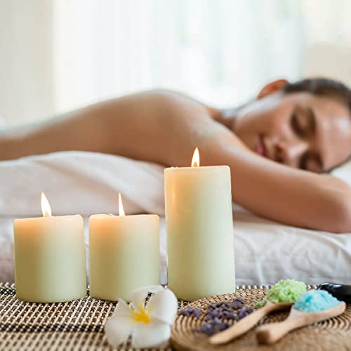 3 Pack Ivory 3" × 4" 6" 8" Pillar Candles, Unscented Column Candles For Home Restaurants Spa Church Weddings, Smokeless Dripless And Clean Burning Emergency Candles #TOP3