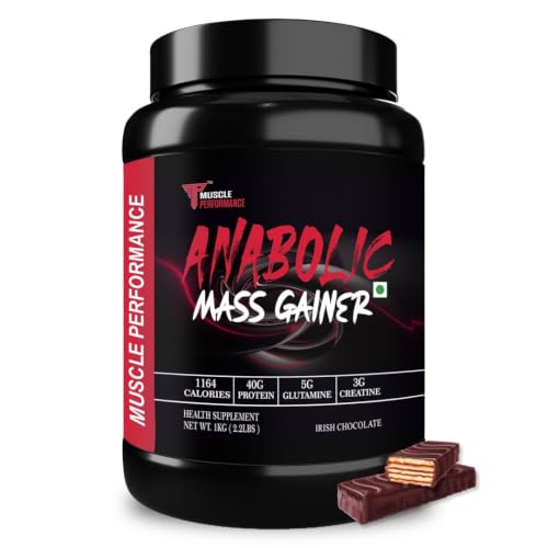 Image of Anabolic Mass Gainer 1kg Irish Chocolate | High Protein & Carbs, Calorie Added Multi-Vitamins, Probiotics & Enzymes, Cereal Based Bulk Gainer, For Muscle Gain