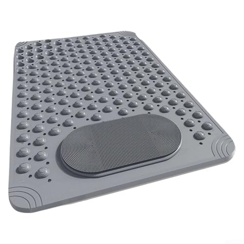 Alfombrilla de baño antideslizante para bañera y ducha, con ventosas, limpiador de pies texturizado, para superficie para masaje exfoliante, alfombra de seguridad de baño TPR de drenaje rápido, 36,5 x
