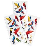 Paper House Productions Pack of 3 2' x 4' Sticker Sheets for Crafts, Scrapbooking & Collecting - Tropical Birds