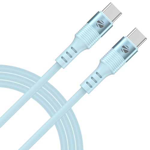 Image of Zebronics Wattz 60CC2 Type-C to Type-C Soft Silicone Cable, PD 60W, 1 Meter, Durable, Charge & Sync, Rapid Charging, For Laptops, Tablets, Mobiles (Blue)