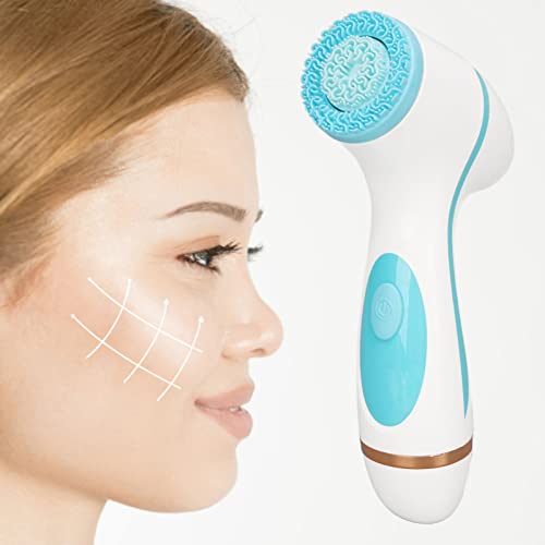 Pilipane Limpiador Facial Eléctrico, Recargable Silicona Masaje Limpieza Cepillo Facial Con Cabezales