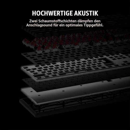 Corsair K70 Core RGB Mechanische Gaming-Tastatur mit Handflächenauflage – vorgeschmierte lineare Tasten MLX Red – Klangdämpfung… – Ansicht 7