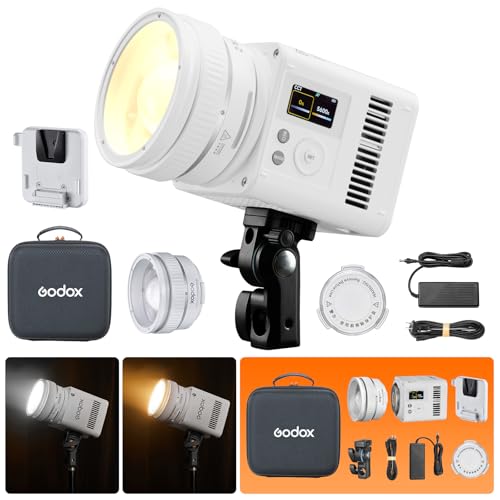 GODOX ML150Bi Bi-Color LED Video Light with Carry Bag 61054Lux@1m 2800-6500K CRI/TLCI 96+ 11 FX Effects with Godox Mount Support NFC&DMX for Videoregraphy Light for Vlogging & Filmmaking