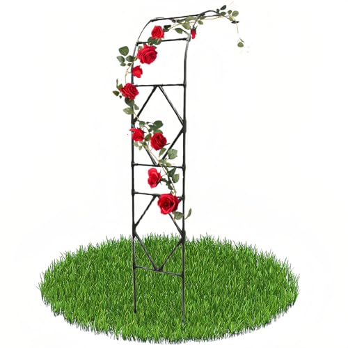 Arco da giardino in metallo per piante rampicanti, 9,2,4 x 2,4 m, nero, mezzo arco, decorazione per matrimoni, patio, arco decorativo per spazi da giardino, 1 pezzo