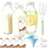 Mssushi 3 botellas de cristal con tapa de 1000 ml, botellas de exprimidor