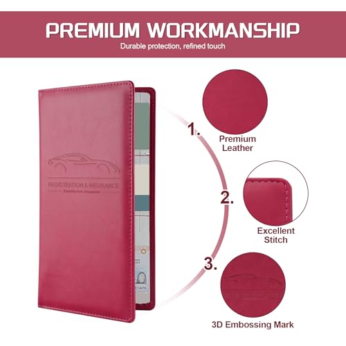 image for JUSTTOP 2Pack Car Registration and Insurance Holder,Car Document Holde