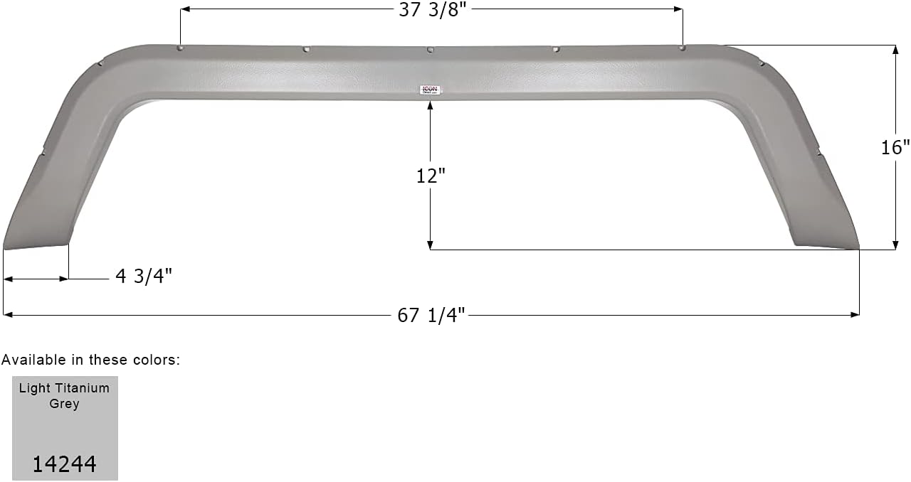 ICON 14244 Fender Skirt, Tandem, R-Vision, FS4244, Light Titanium Grey