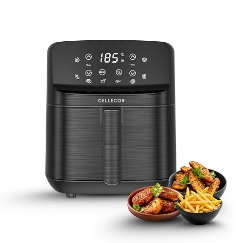 Image of Cellecor Aurifry Digital Air Fryer 4.5L | 1500W | 360 Rapid Air Circulation | Up to 90% Less Oil | 8 Preset Modes | Touch Control & Digital Display | Non-Stick Basket | Auto Shut-Off | 2 Yrs Warranty