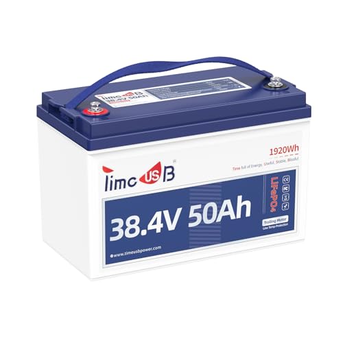 Timeusb 36V 50Ah Trolling Motor Lithium LiFePO4 Battery with Low-Temp...