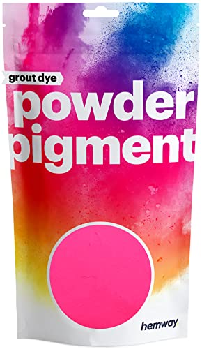 Hemway Grout Powder Pigment UV Fluorescent Baby Pink 50g | Coloured Dye for Grout, Suitable for Kitchen & Bathroom, High Colour Saturation