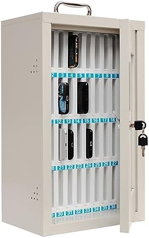 Phone Storage Cabinet 36 Cell Phone Safe Stainless Steel Mobile Phone Storage Box Cell Phones Pocket Chart Storage Cabinet,