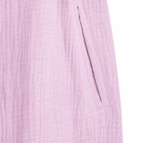 Image of R.Vivimos Sleeveless Cotton Casual Dresses for Women Summer 2026 Button Up Ruched Loose Tunic Mini Dress with Pockets